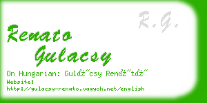 renato gulacsy business card